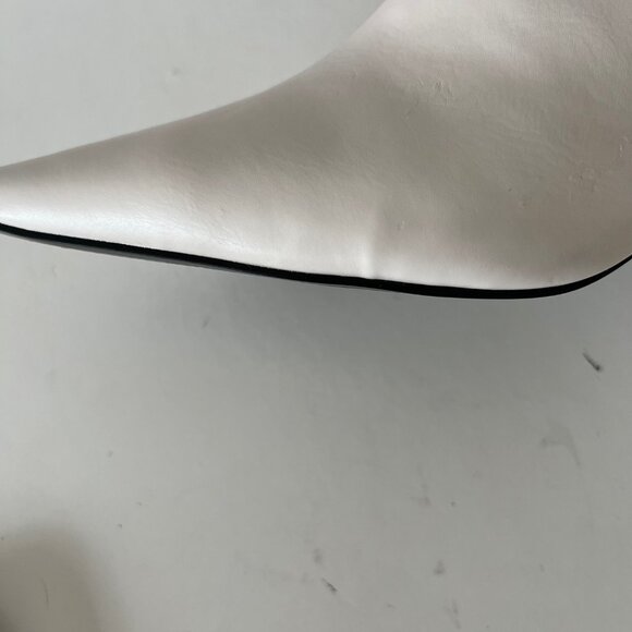 Zara Sculptural Kitten Heel Ecru (off) White Mules Slides, Size 37 EU (6.5-7 US) - Picture 14 of 15